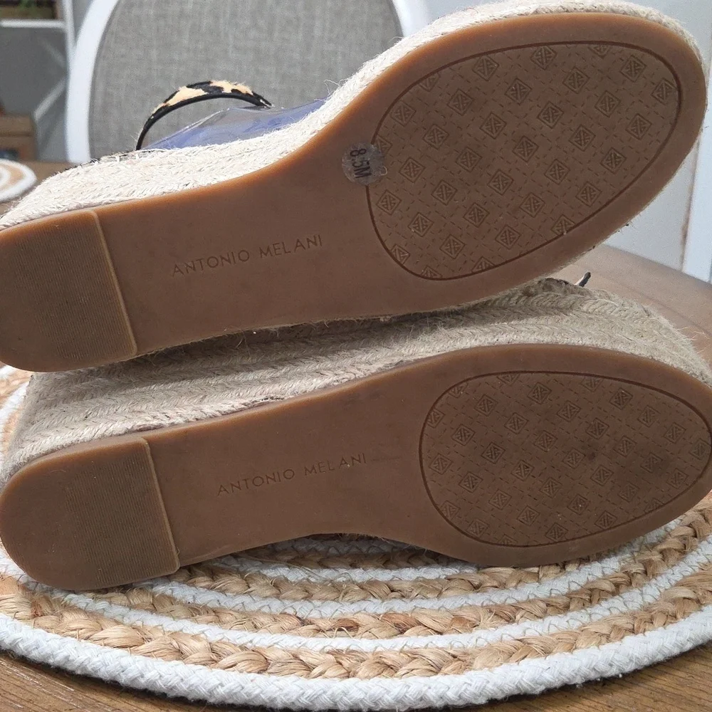 Antonio Melani Leopard Print “Beatriu” Platform Leather Espadrille - Size 8.5